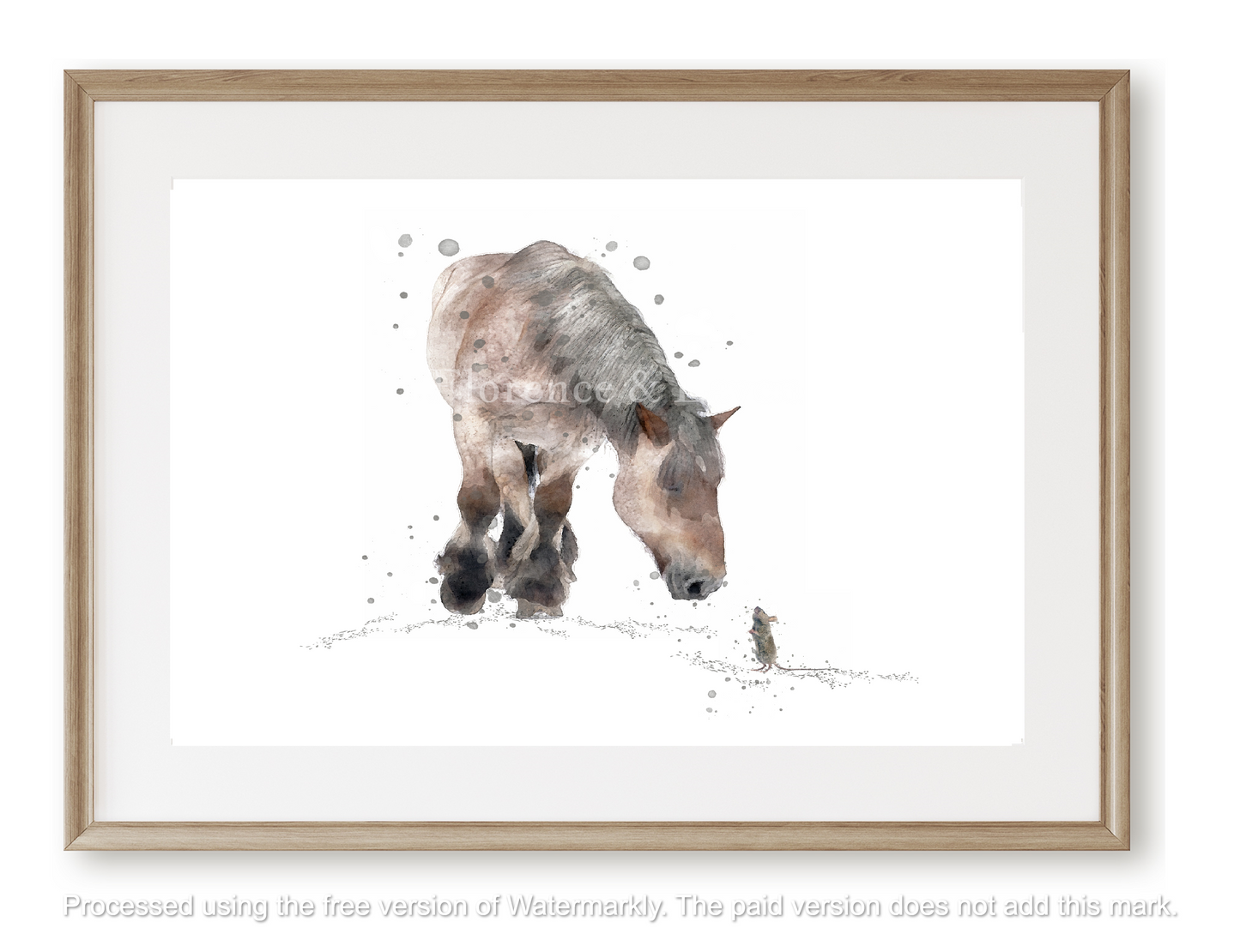 ''Little & Large'' Watercolour Horse Print - Florence & Lavender