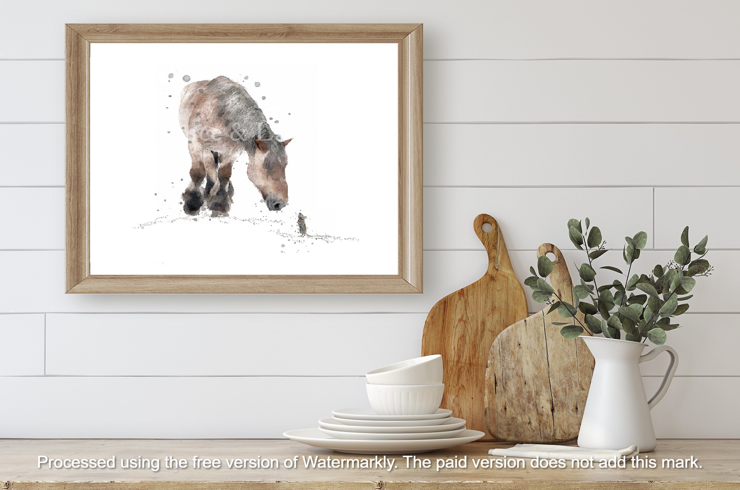 ''Little & Large'' Watercolour Horse Print - Florence & Lavender