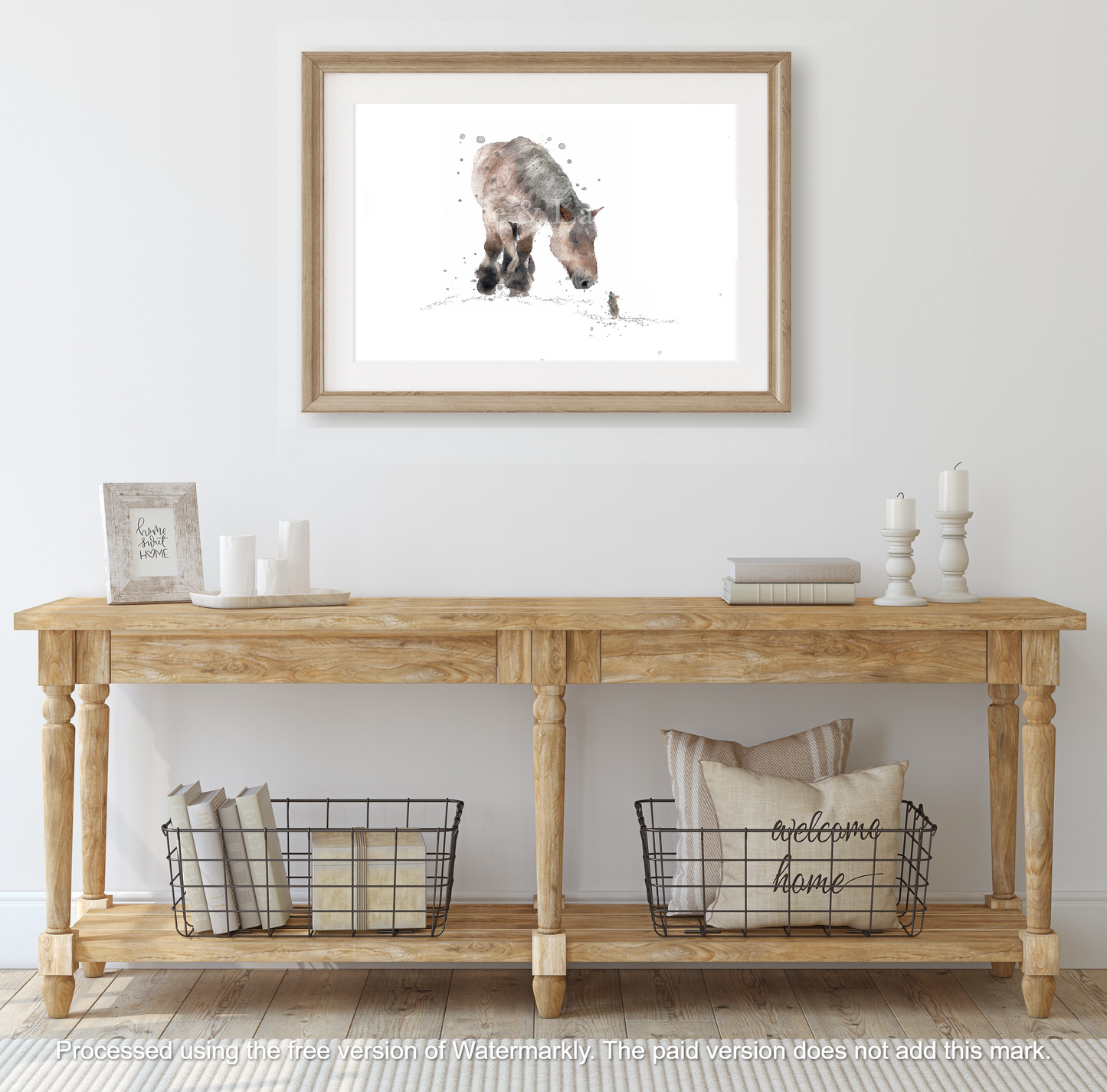 ''Little & Large'' Watercolour Horse Print - Florence & Lavender