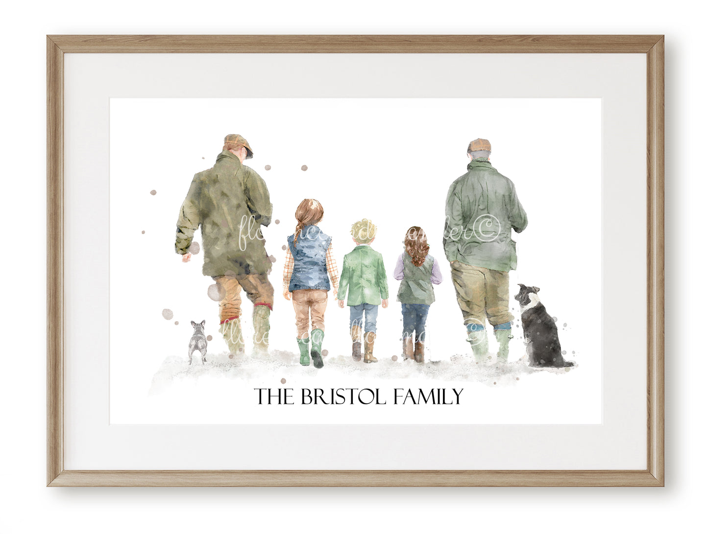 Personalised 'Country Walks' - Family Print - TWO MEN VERSION - Florence & Lavender