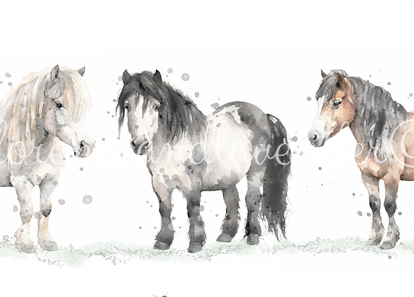 Personalised Shetland Pony Print - Florence & Lavender