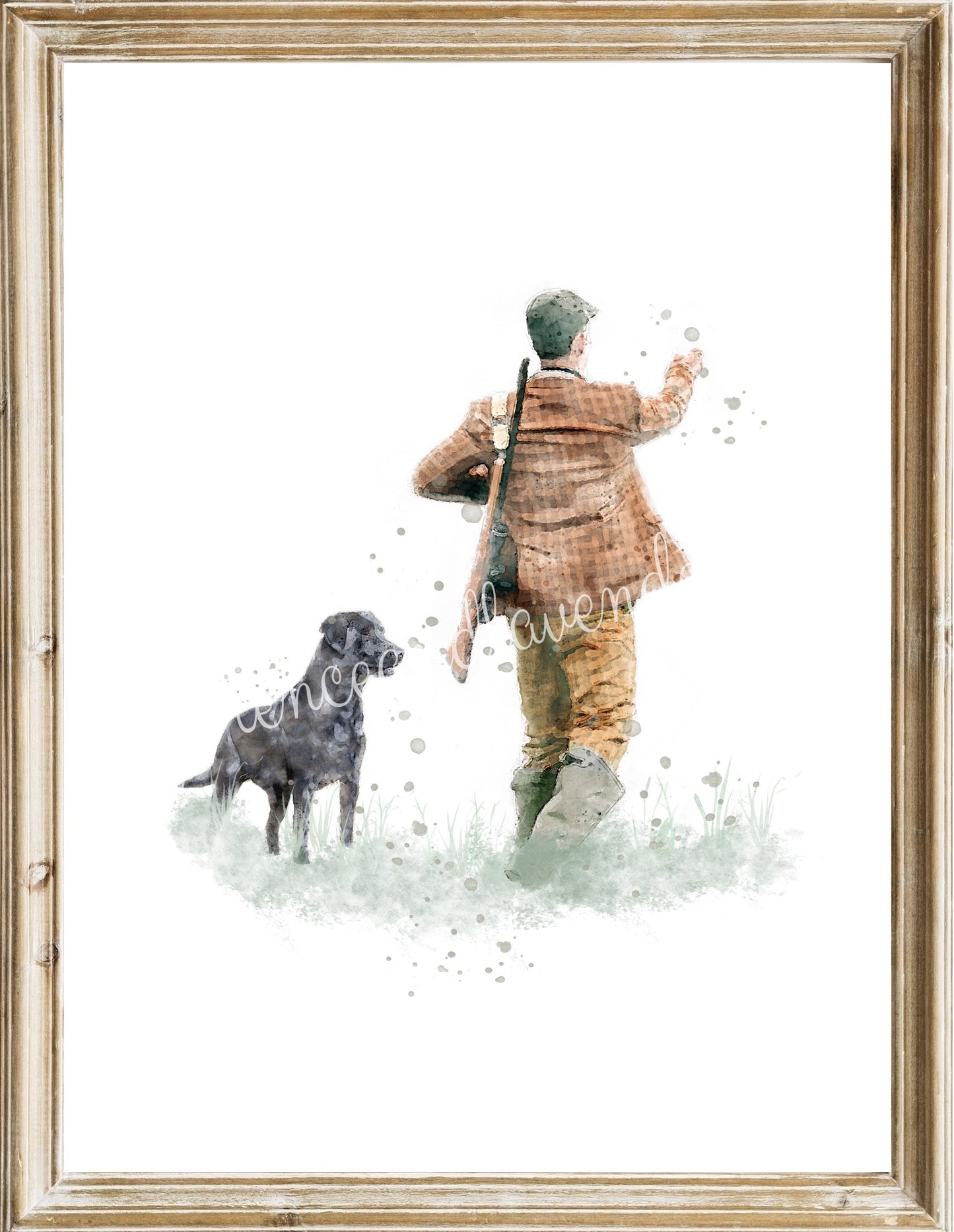 'Retrieve' Man & Labrador Print - Florence & Lavender