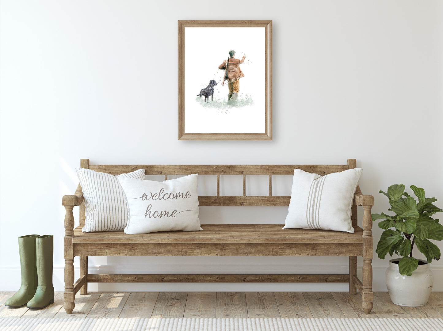 'Retrieve' Man & Labrador Print - Florence & Lavender
