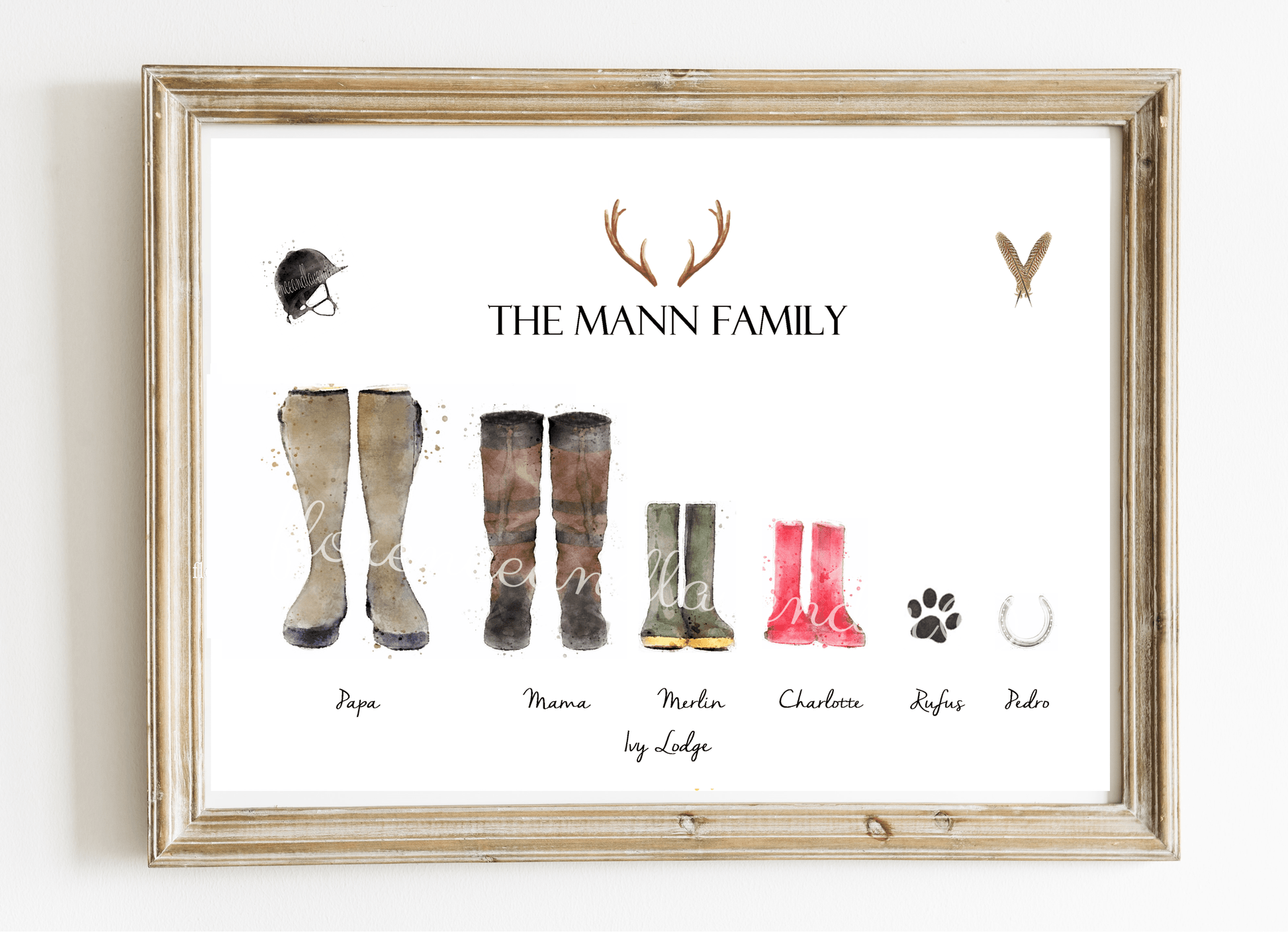 Country Family Welly Boots Print - Florence & Lavender