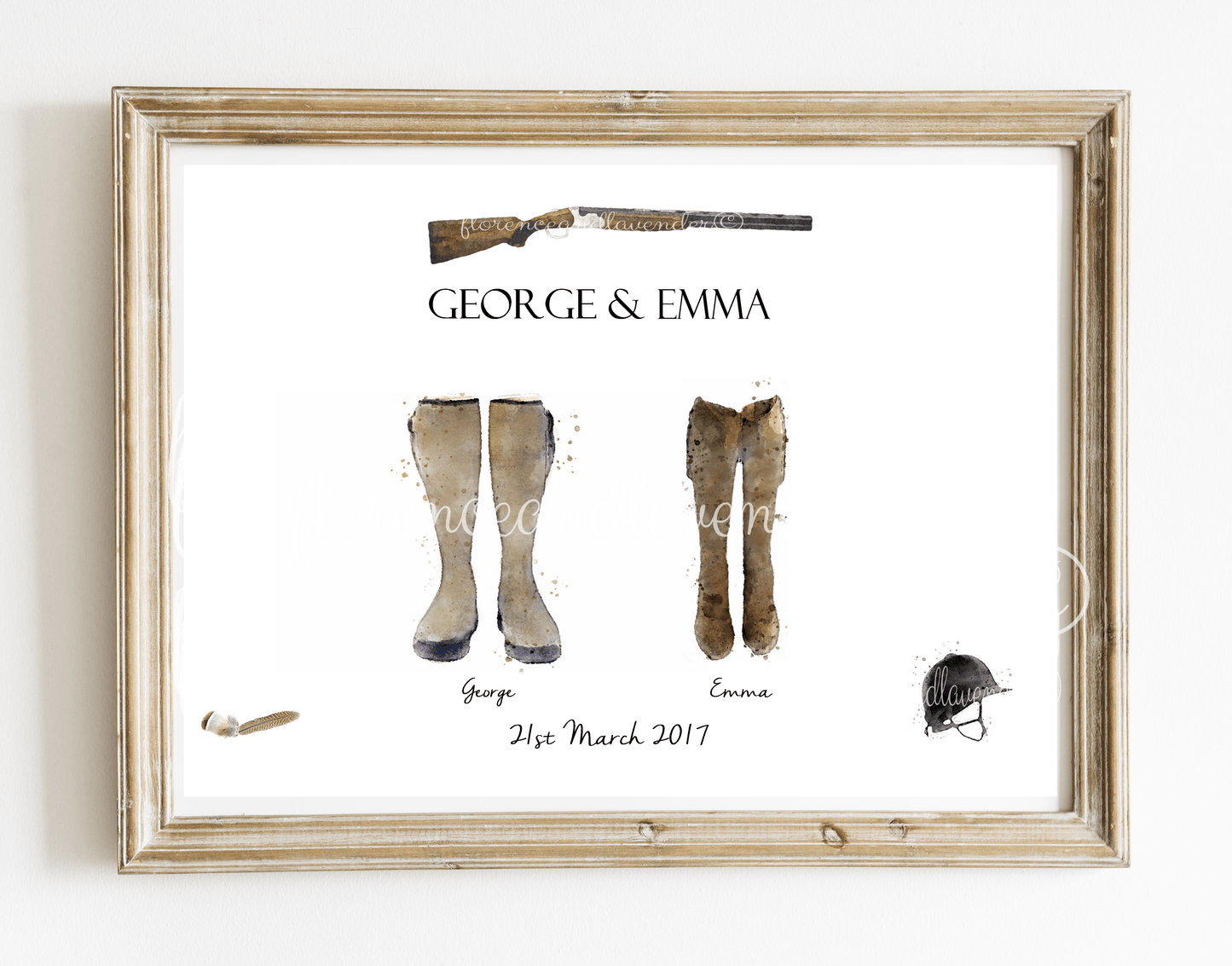 Country Family Welly Boots Print - Florence & Lavender