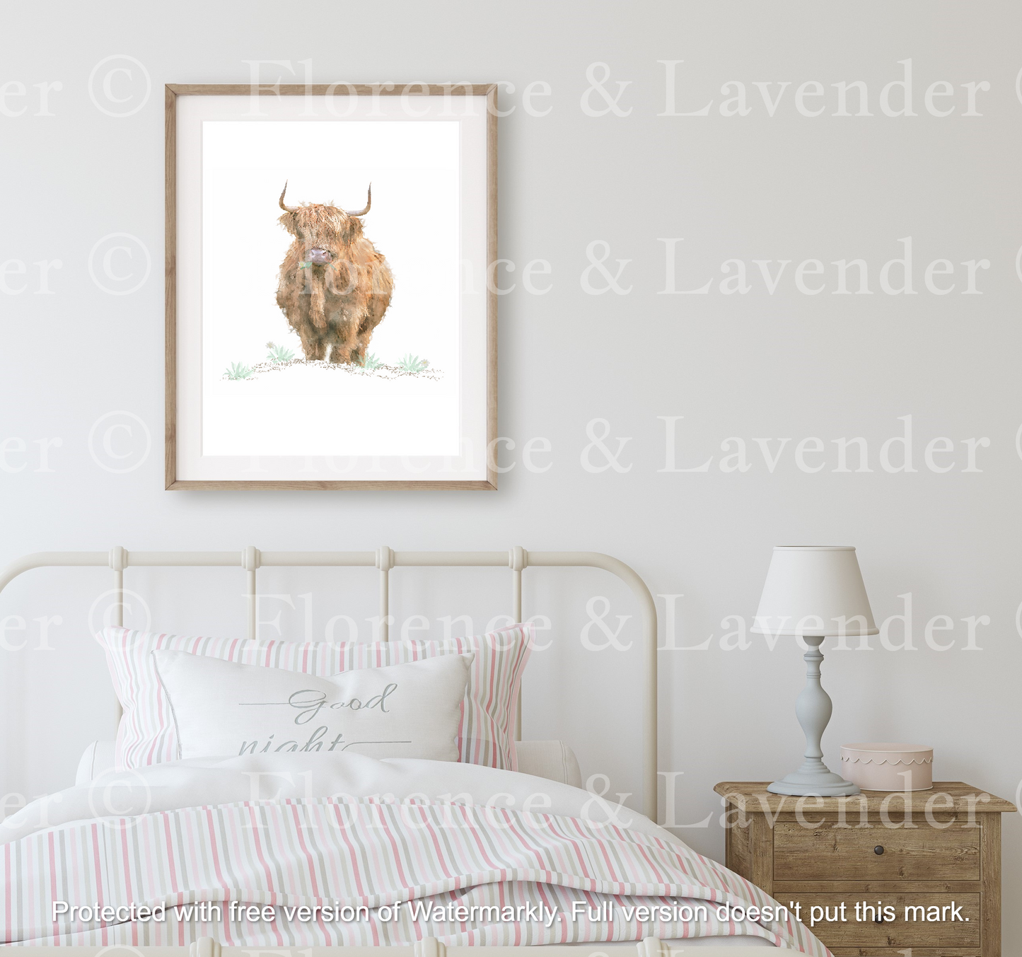 'Daisy' Highland Cow Print - Florence & Lavender