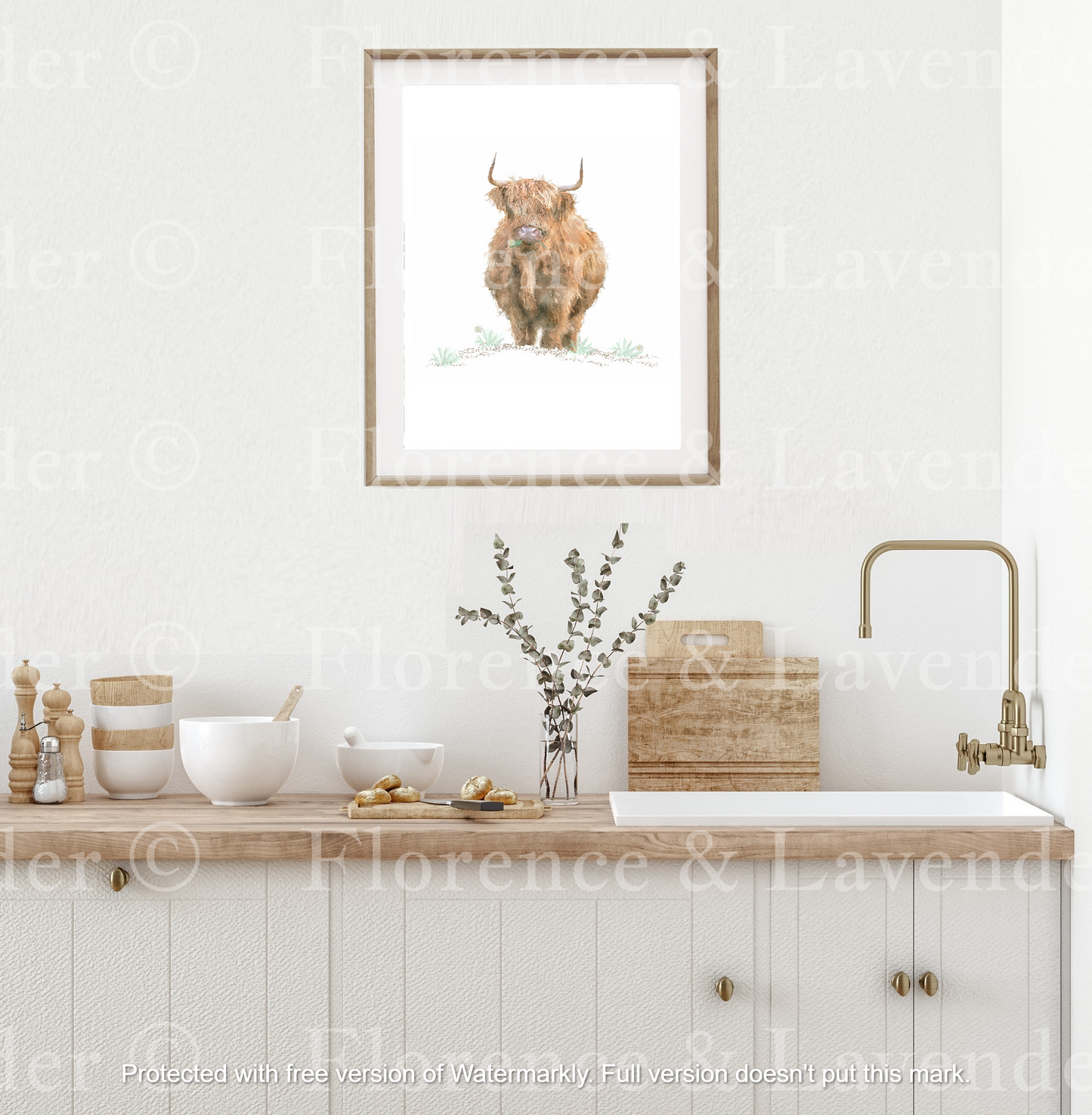 'Daisy' Highland Cow Print - Florence & Lavender