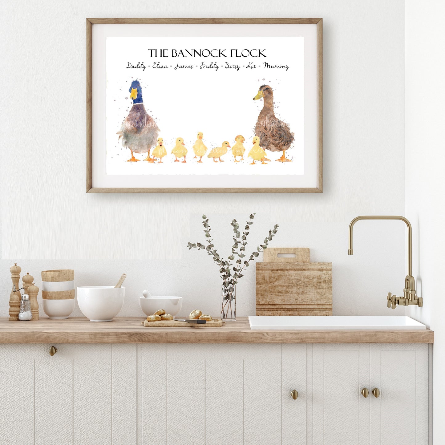 Personalised Duck Family Print - Florence & Lavender