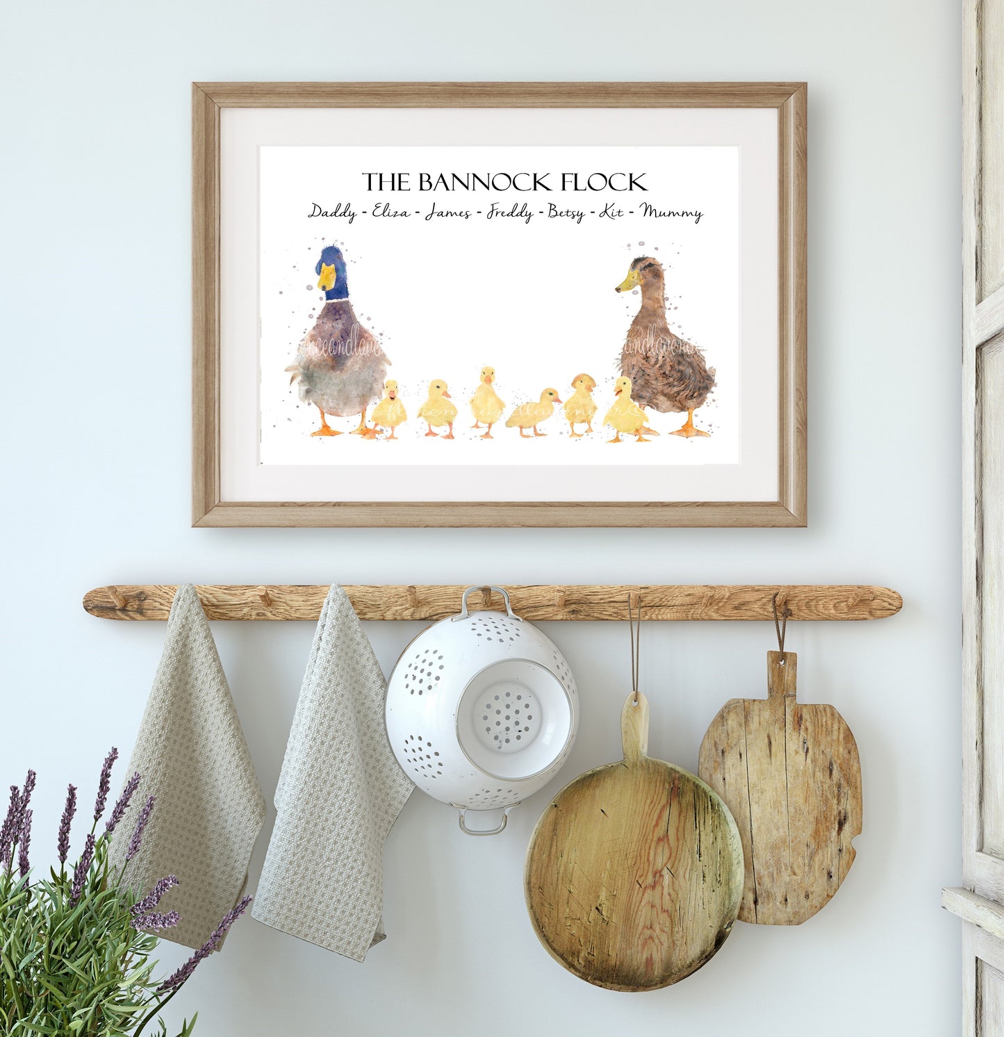 Personalised Duck Family Print - Florence & Lavender