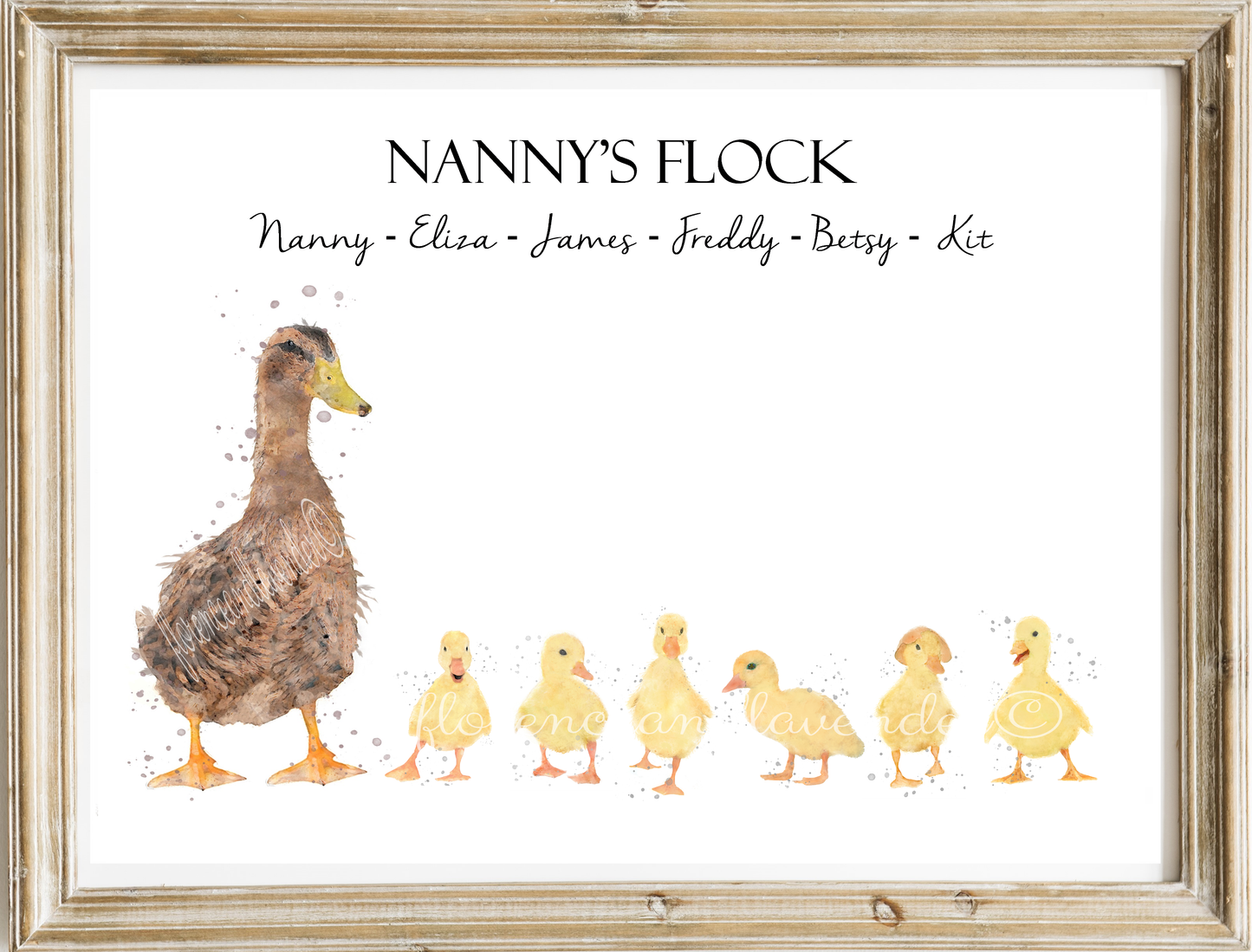 Personalised Duck Family Print - Florence & Lavender