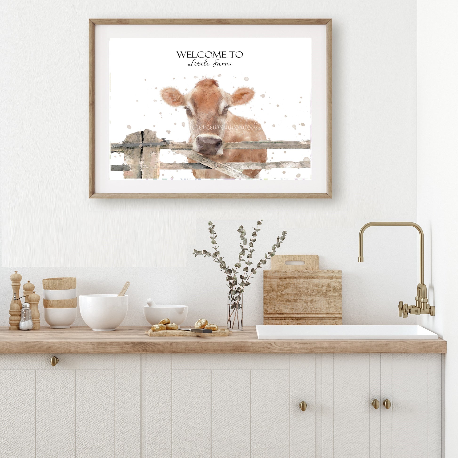Personalised Jersey Cow Print - Florence & Lavender