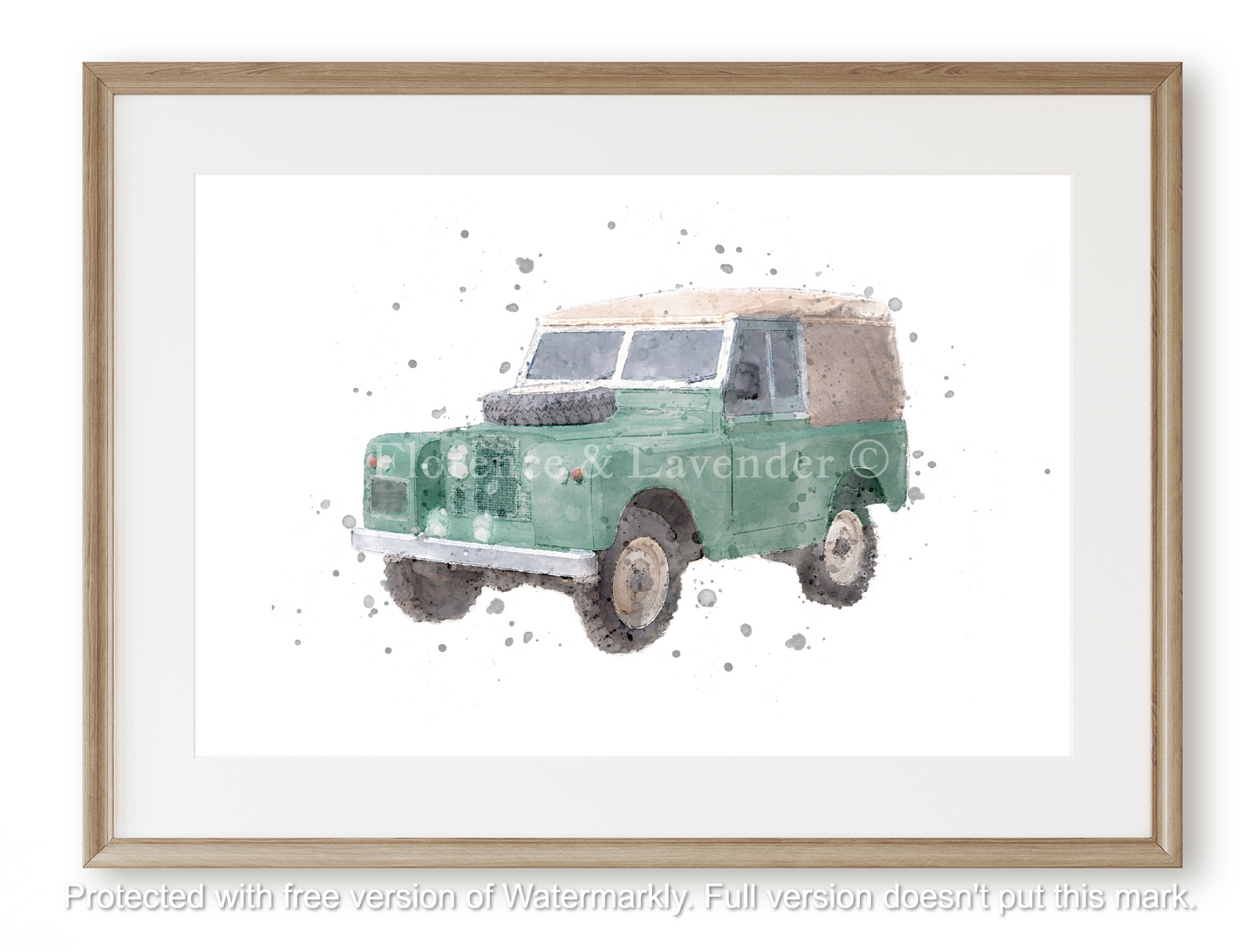 Personalised Landrover print - Florence & Lavender