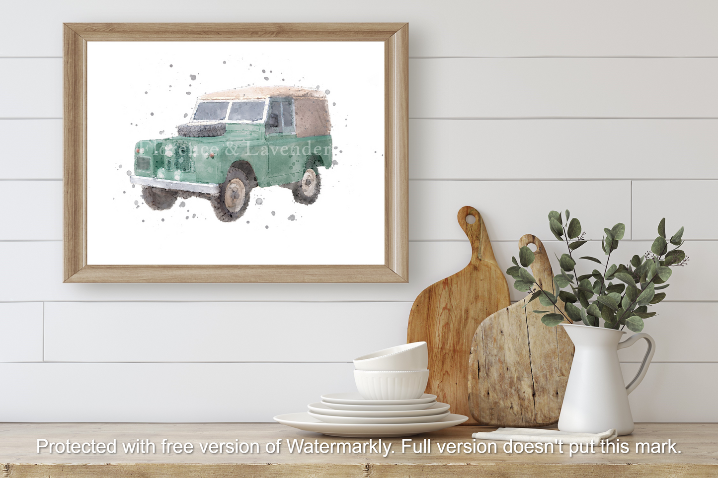 Personalised Landrover print - Florence & Lavender