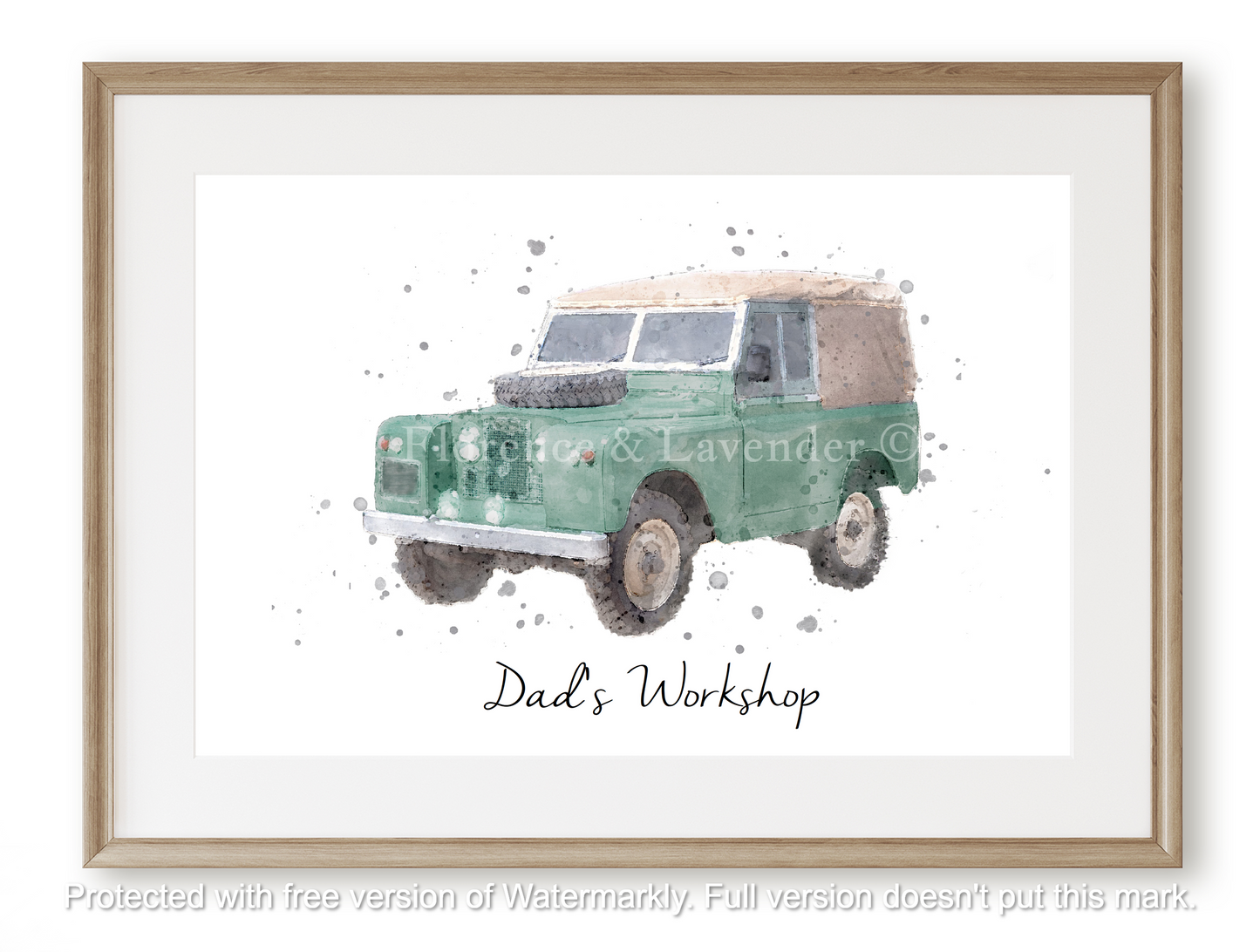 Personalised Landrover print - Florence & Lavender