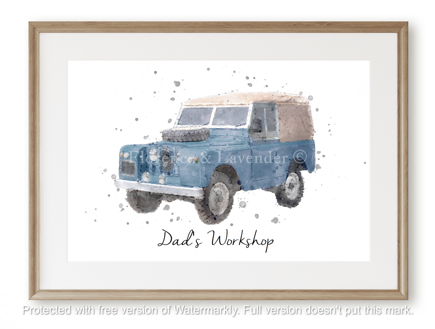 Personalised Landrover print - Florence & Lavender