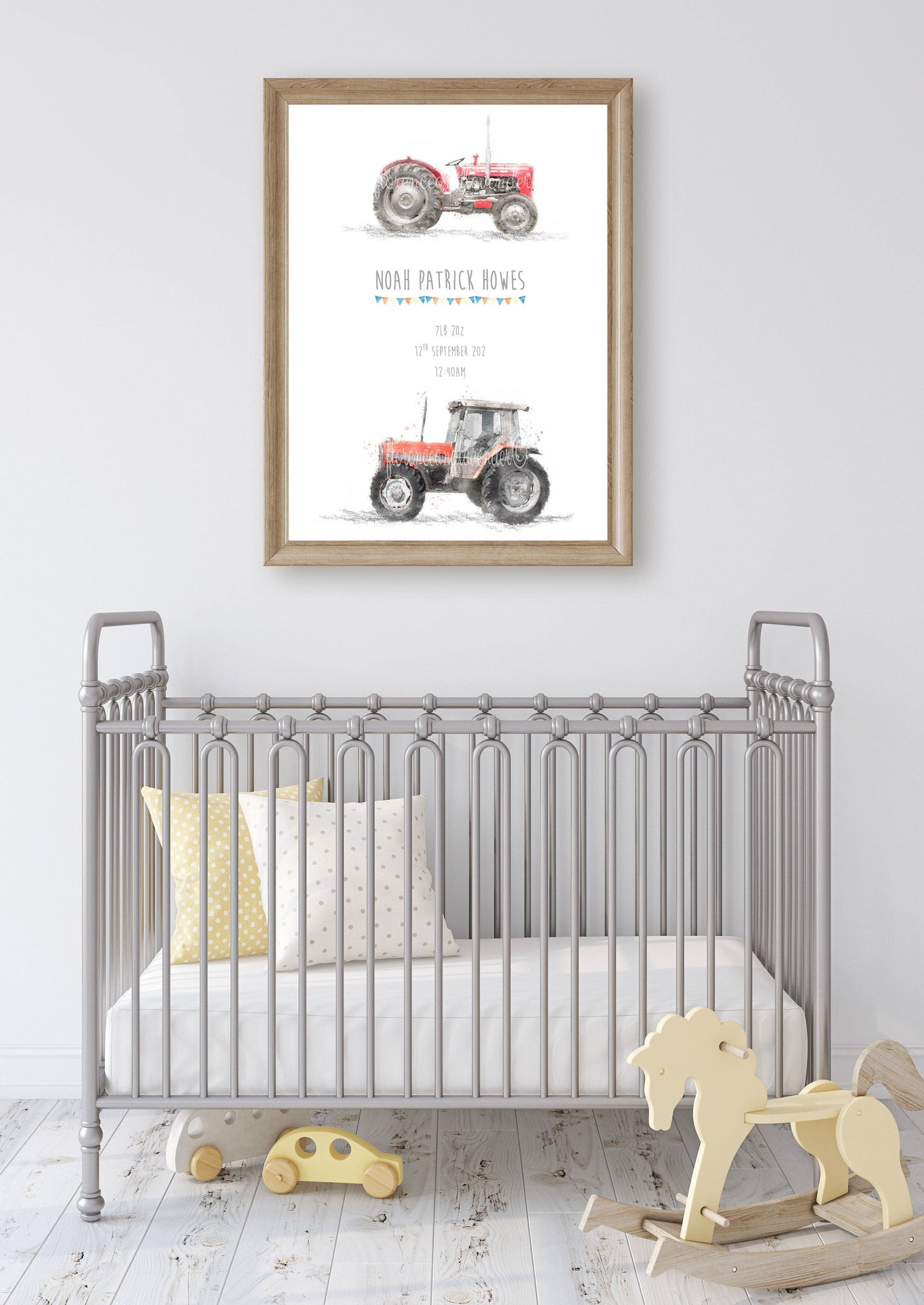 Personalised New Baby Announcement - Massey Ferguson - Florence & Lavender