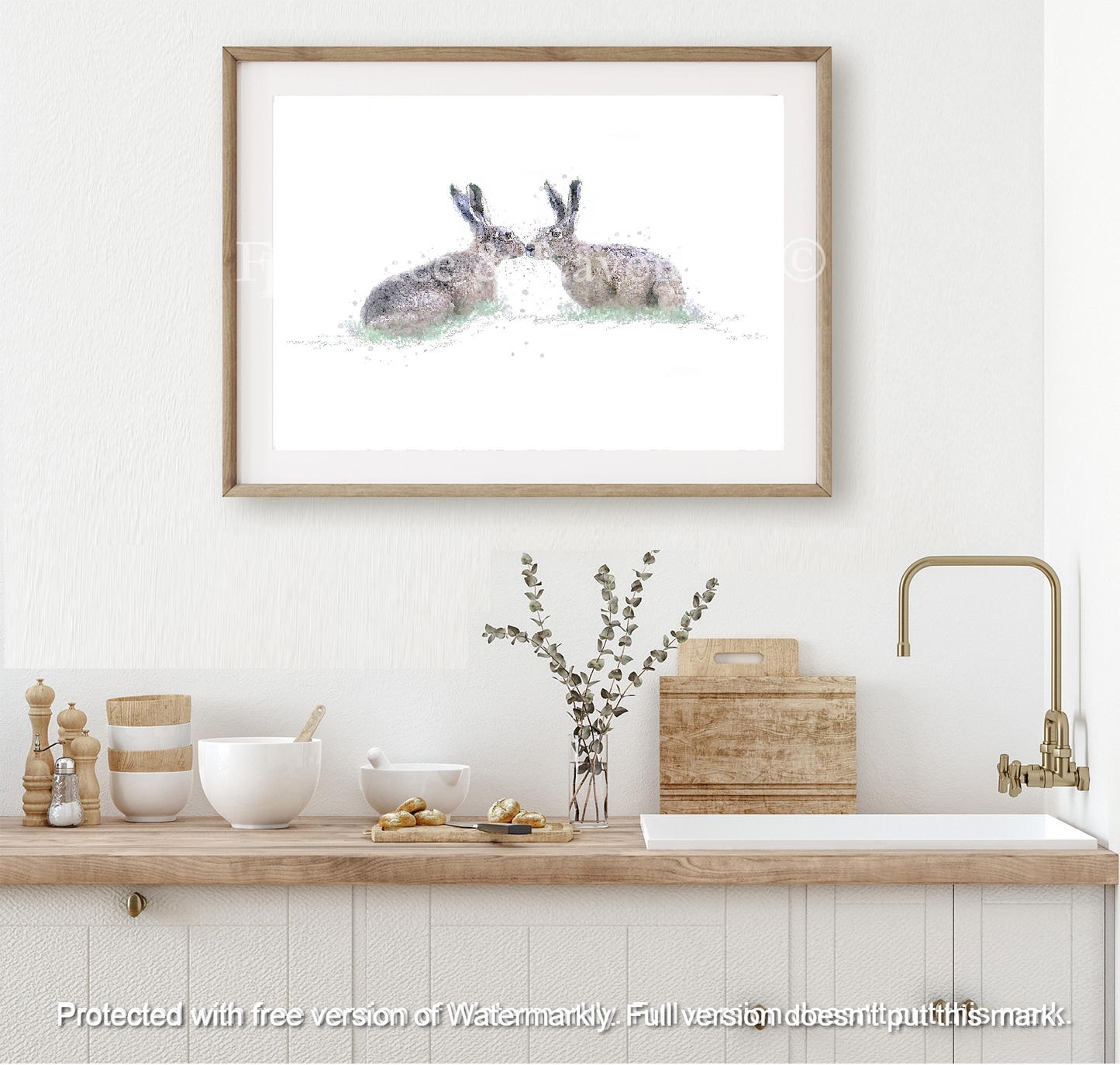 'Courtship' Hare print - Florence & Lavender
