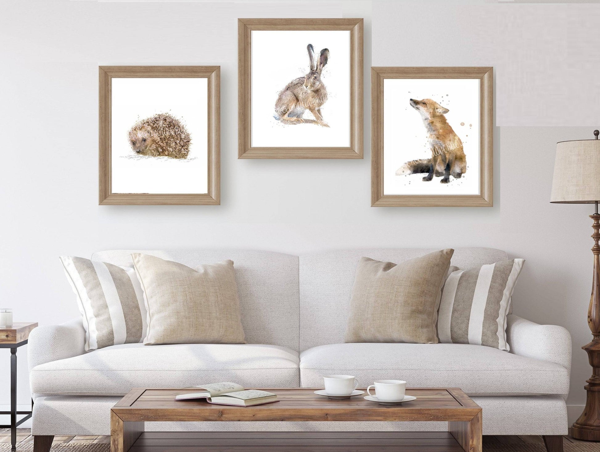 Trio Of Fine Art Woodland Animal Prints - Florence & Lavender