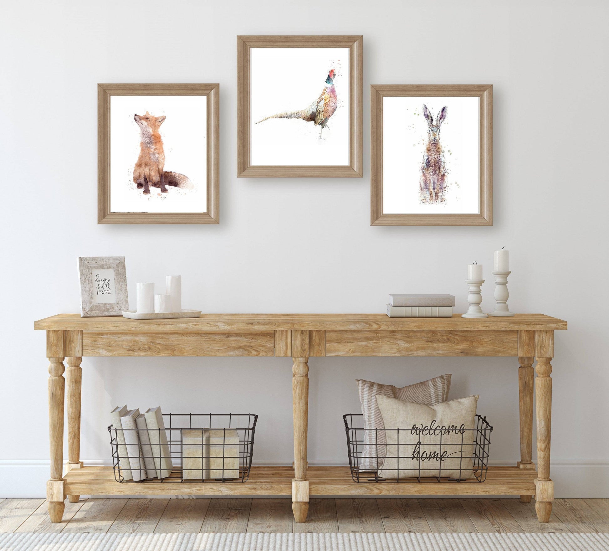 Trio Of Fox, Hare & Pheasant - Florence & Lavender