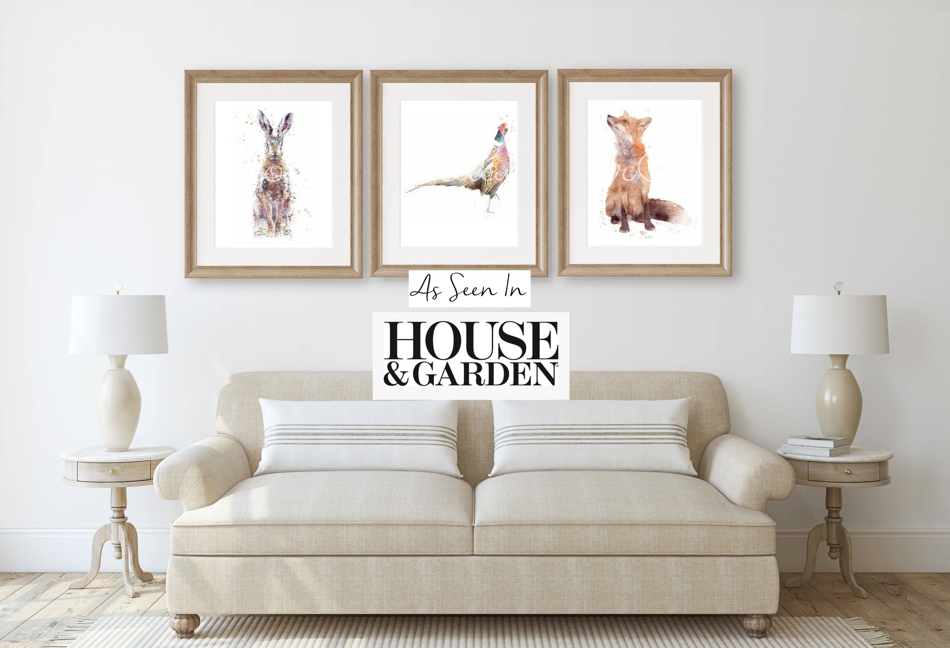 Trio Of Fox, Hare & Pheasant - Florence & Lavender