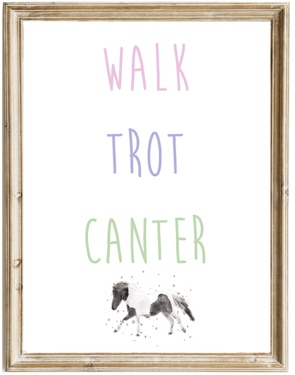 Walk, Trot, Canter Pony Print - Florence & Lavender
