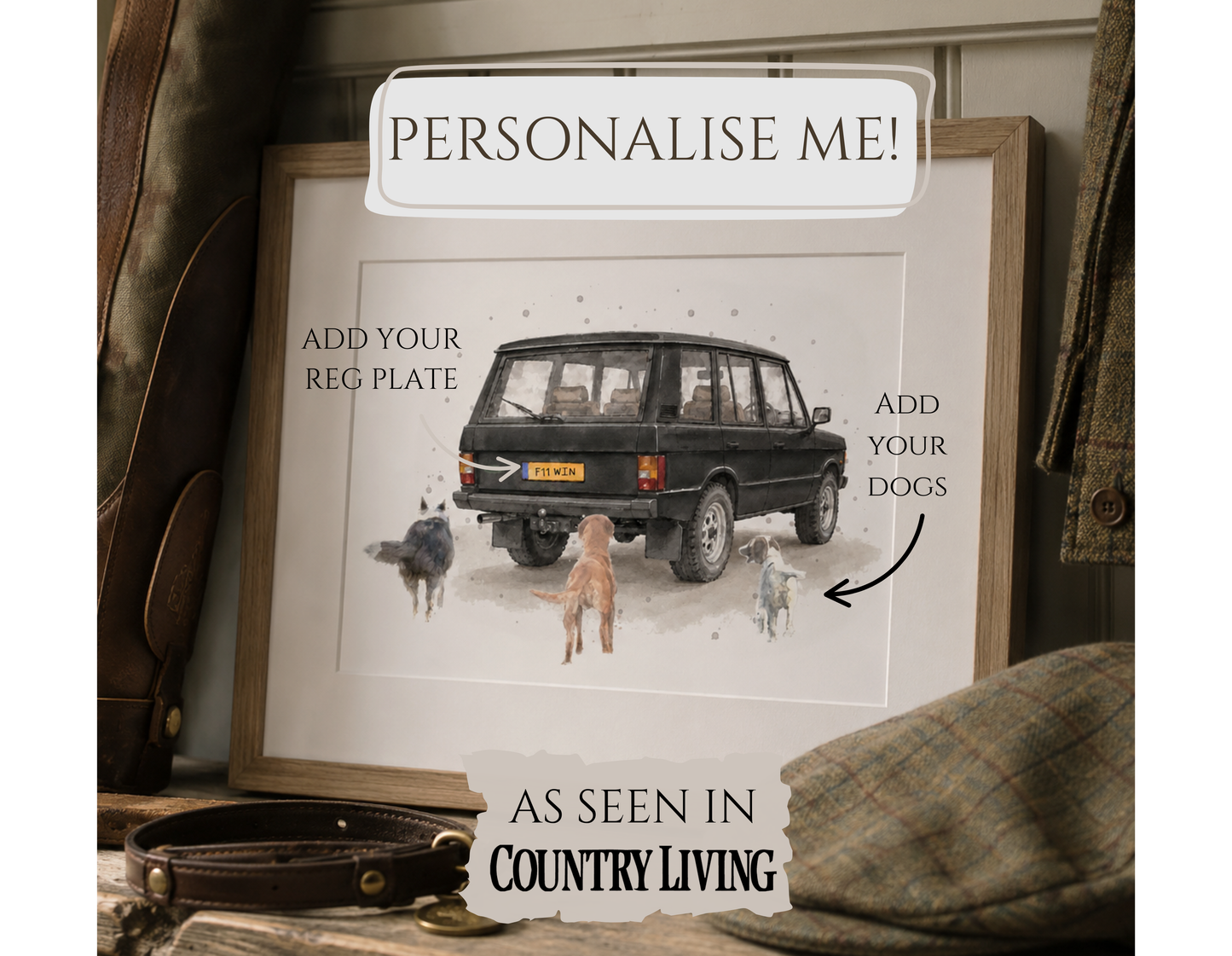 Personalised - Vintage Range & Dog print