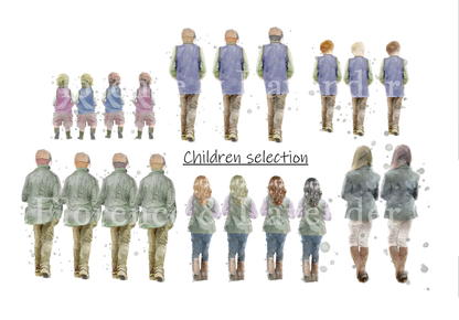 Personalised 'Country Walks' - Family Print - Florence & Lavender