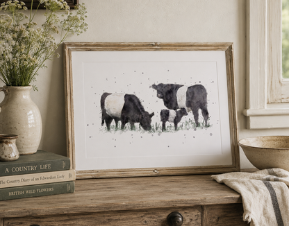 Belted Galloway Cow Print