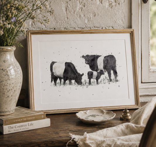 Belted Galloway Cow Print