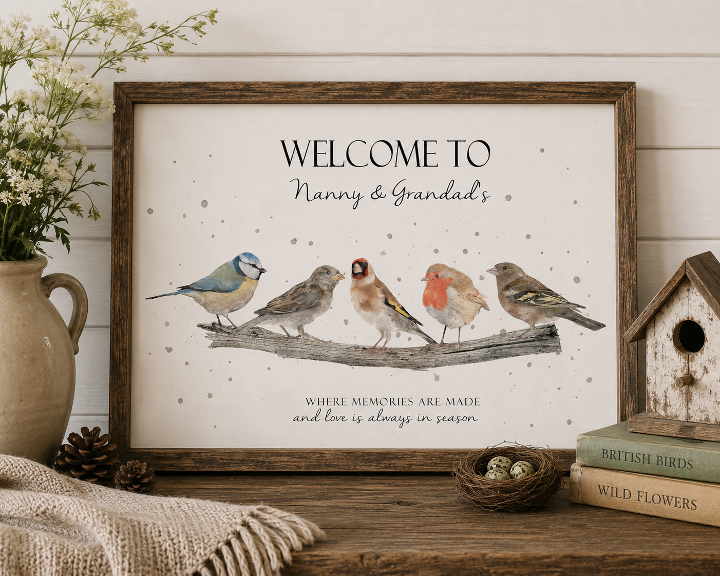 British Garden Birds Print - Florence & Lavender