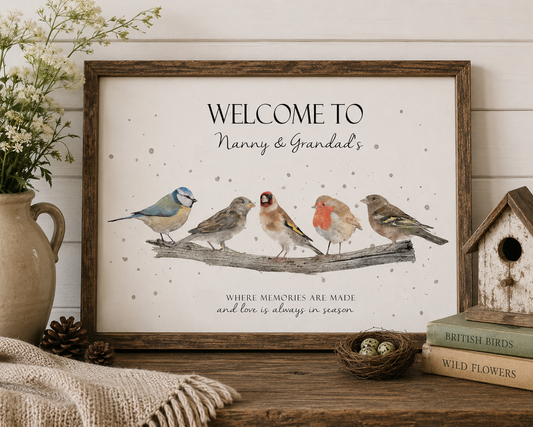 British Garden Birds Print - Florence & Lavender