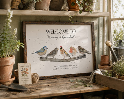 British Garden Birds Print - Florence & Lavender
