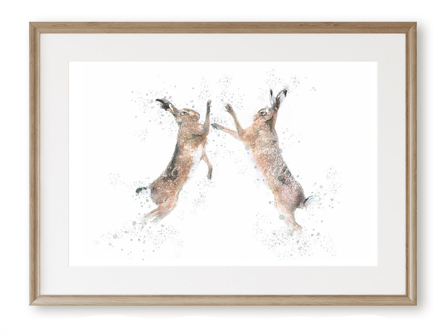 ''Boxing Hares'' - Hare Print - Florence & Lavender