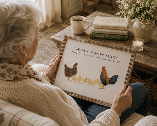 Personalised Chicken Family Print