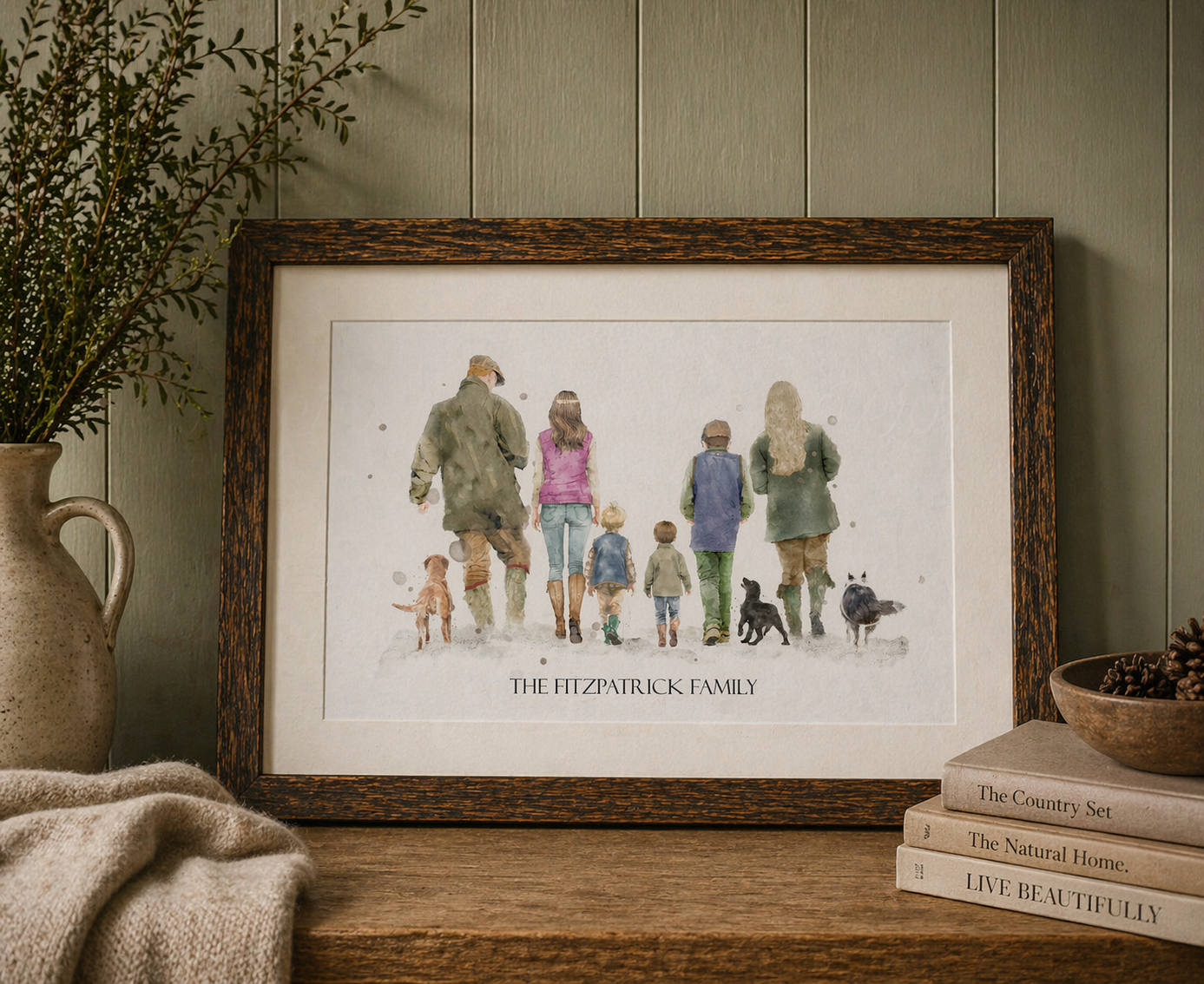 Personalised 'Country Walks' - Family Print - Florence & Lavender
