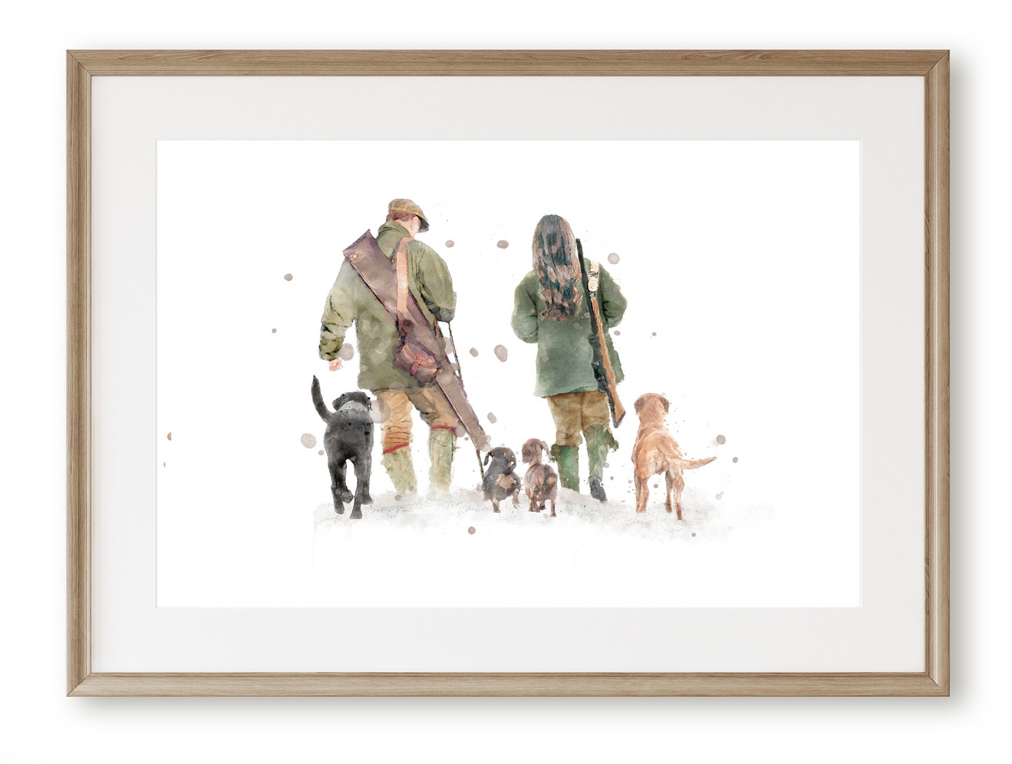 Personalised 'Soul Mates' - Couple & Dog Print - Florence & Lavender