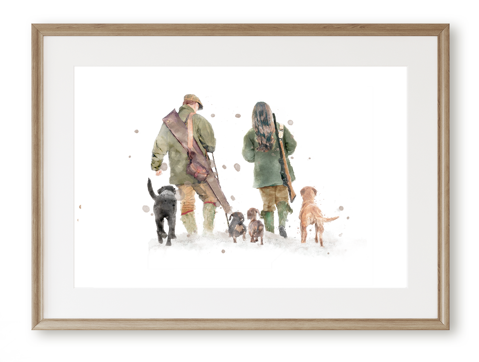 Personalised 'Soul Mates' - Couple & Dog Print - Florence & Lavender