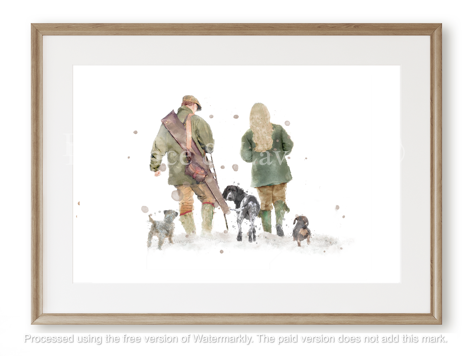 Personalised 'Soul Mates' - Couple & Dog Print - Florence & Lavender