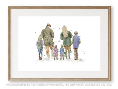 Personalised 'Country Walks' - Family Print - Florence & Lavender