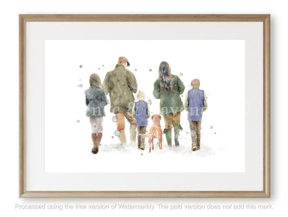 Personalised 'Country Walks' - Family Print - Florence & Lavender