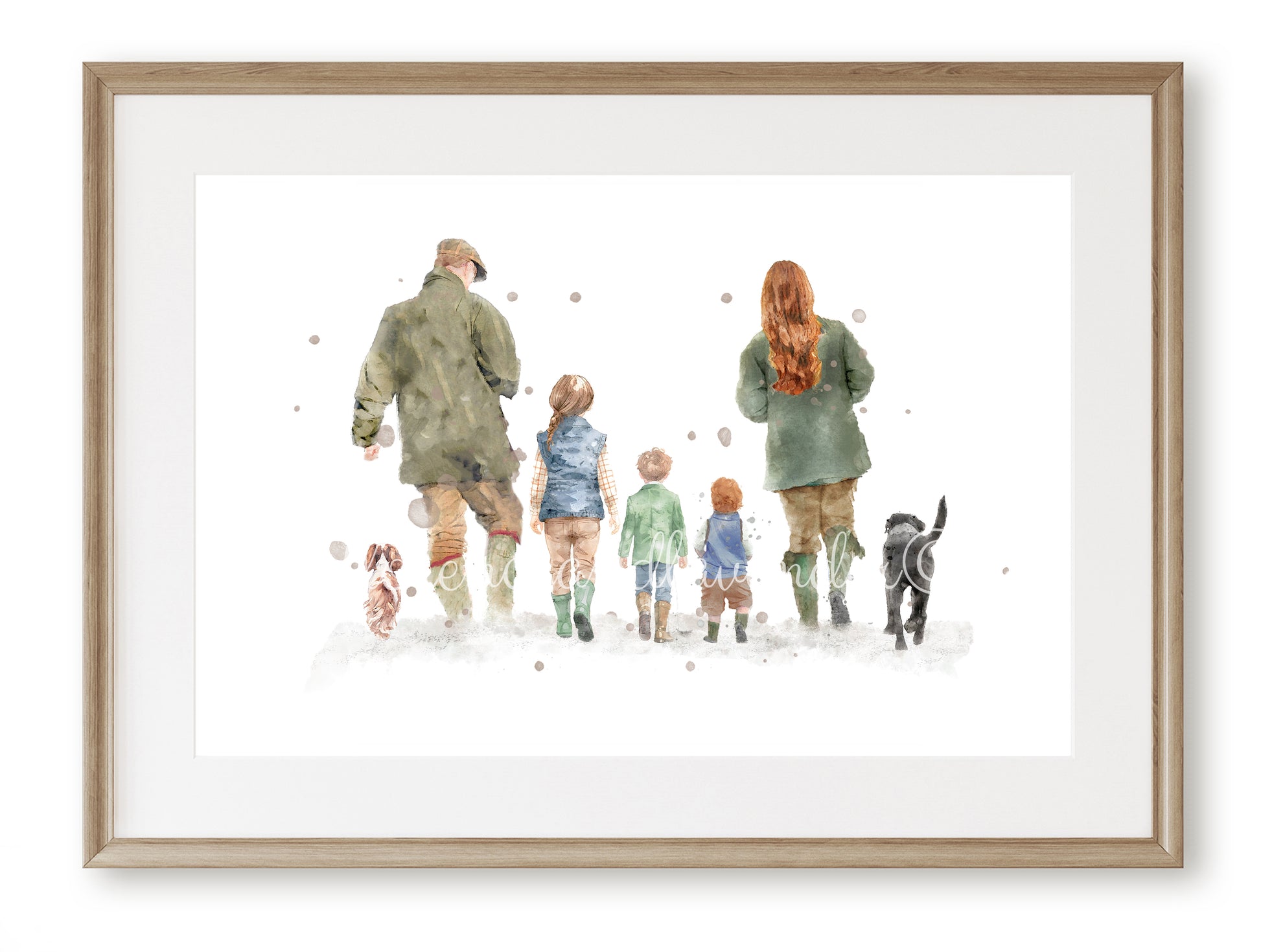 Personalised 'Country Walks' - Family Print - Florence & Lavender