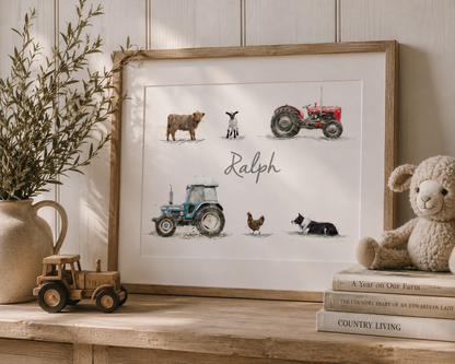 Personalised Childrens Farm Name Print - Florence & Lavender