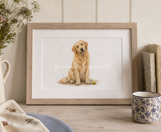 Fetch - Golden Retriever Fine Art Print