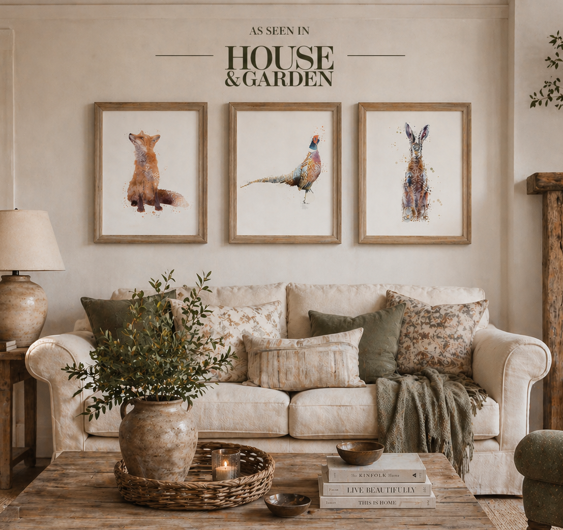 Trio Of Fox, Hare & Pheasant - Florence & Lavender