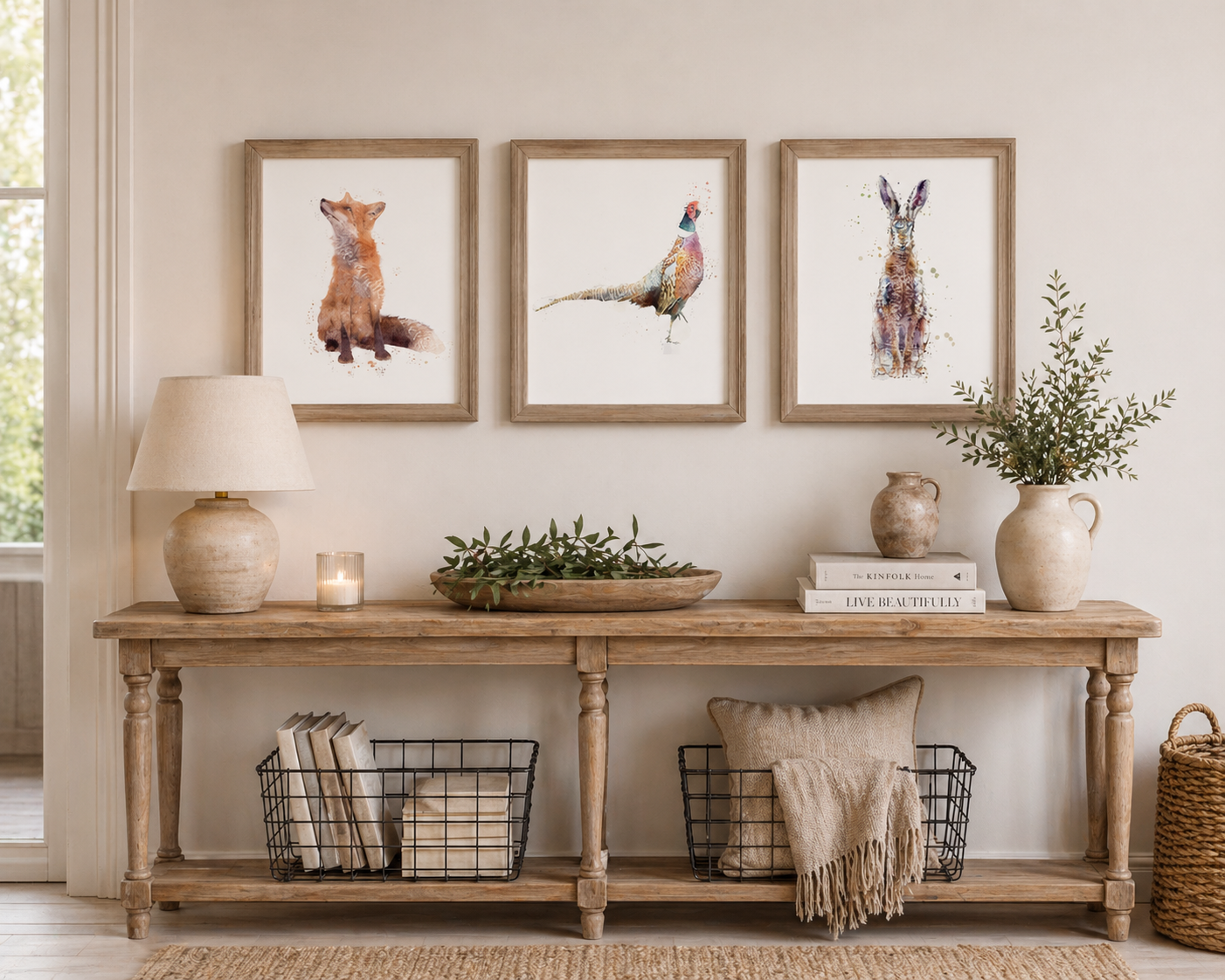 Trio Of Fox, Hare & Pheasant - Florence & Lavender