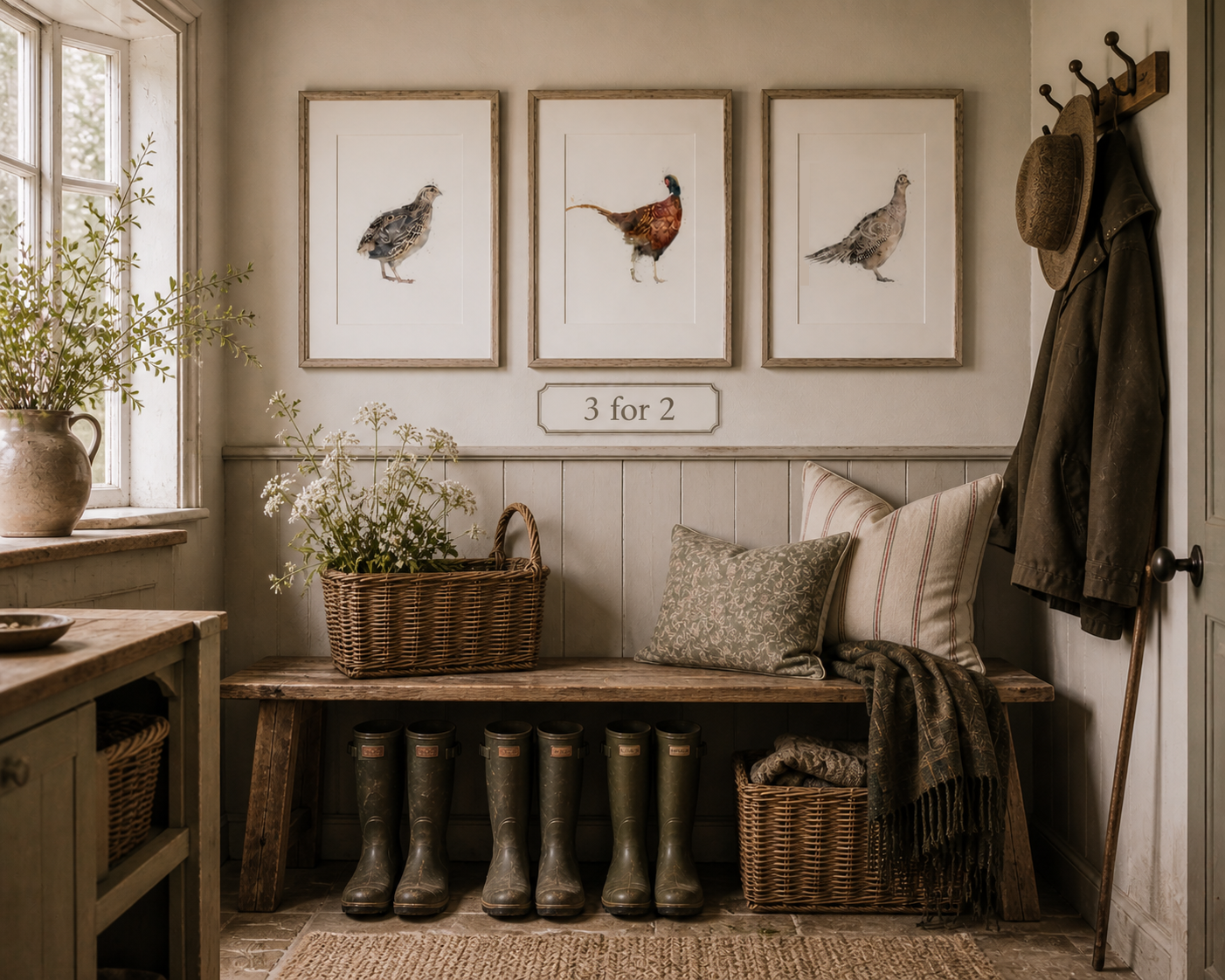 3 for 2 offer - Game Bird Prints - Florence & Lavender