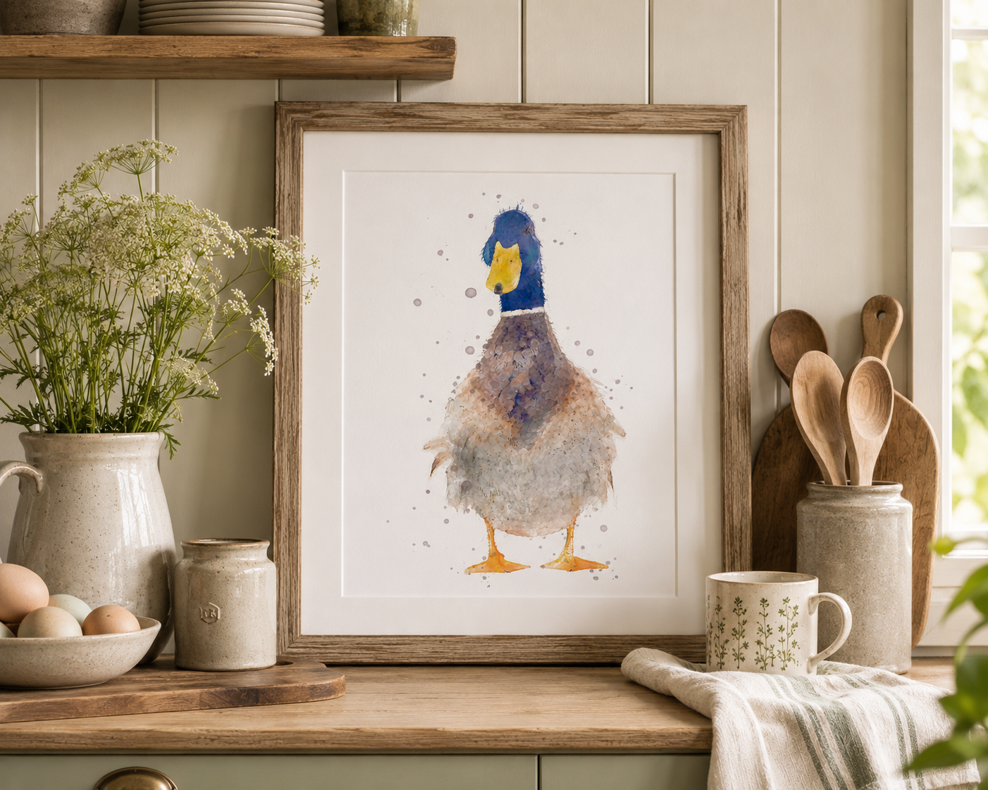 Watercolour Duck Print - 'Gordon'