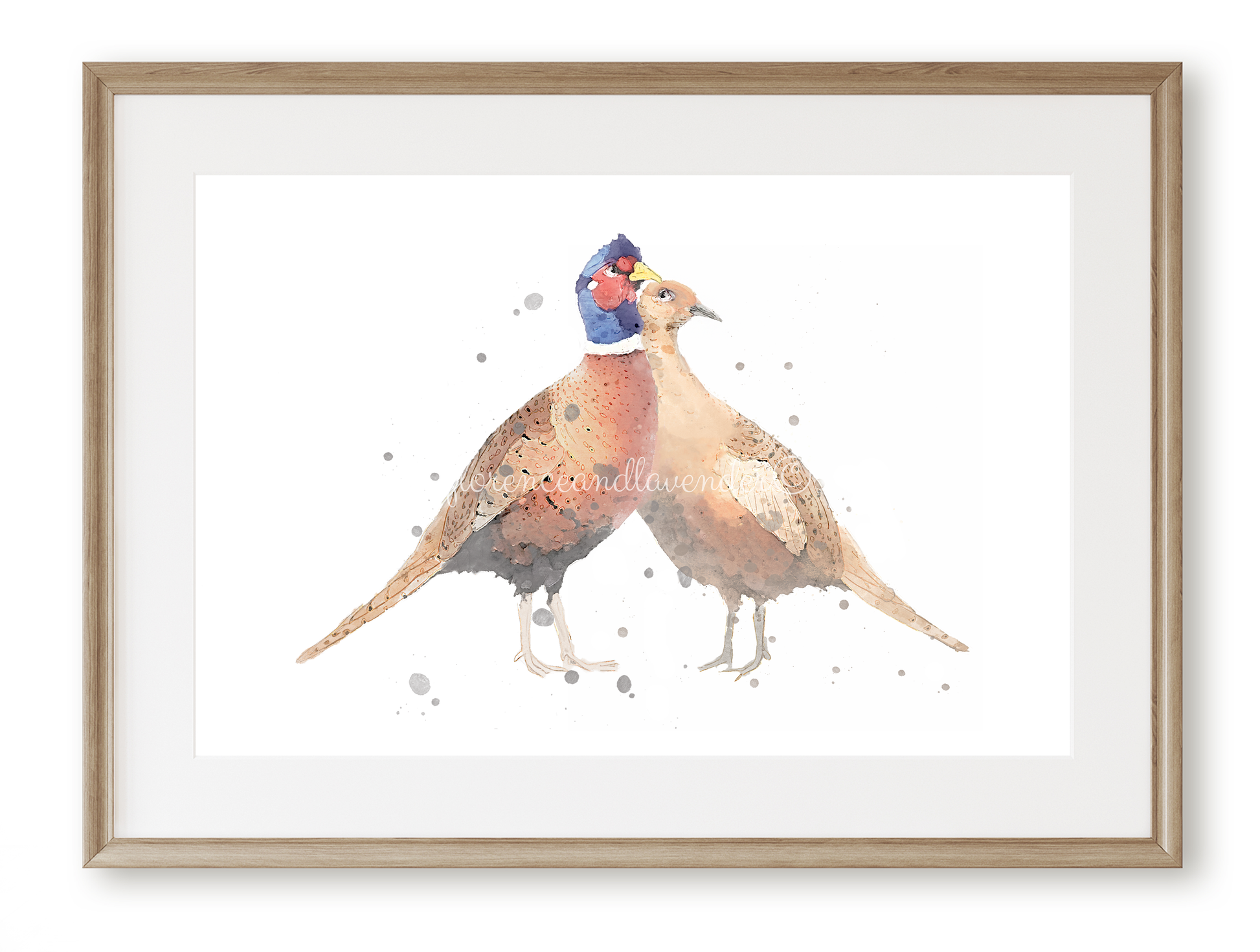 Personalised Pheasant Print - Florence & Lavender