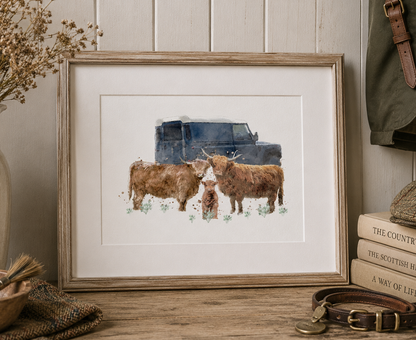Landy & Highland Cow Print