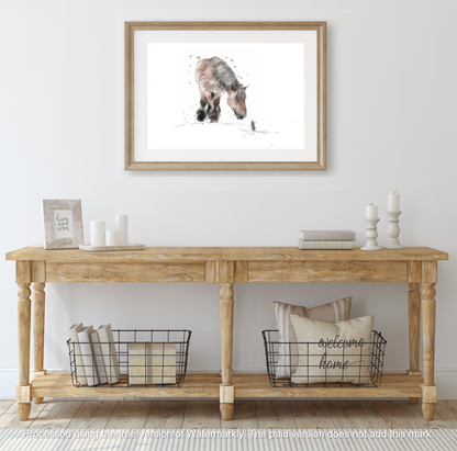''Little & Large''  Watercolour Horse Print - Florence & Lavender
